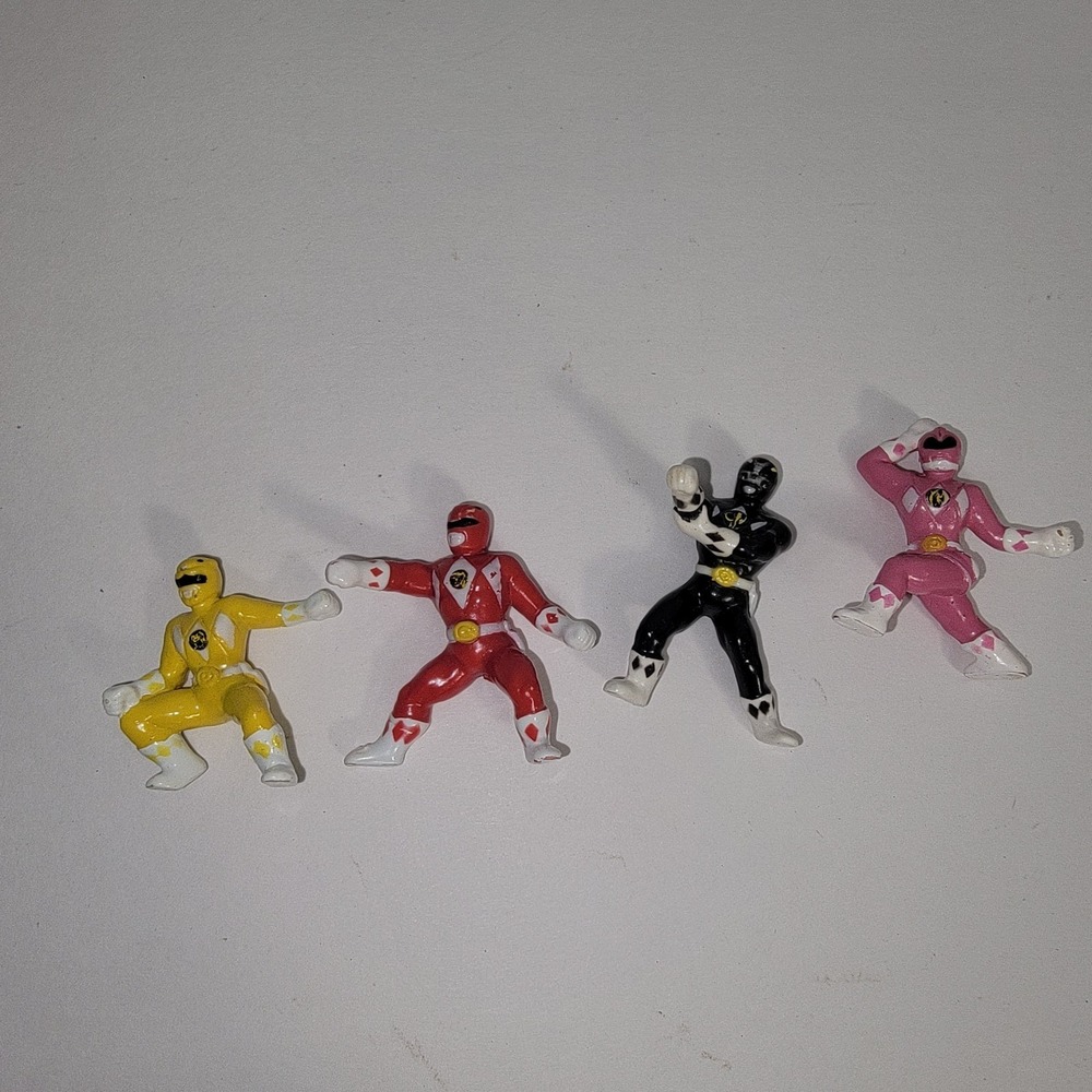 1994 Power Rangers MMPR 3" PVC Mini Figures SET CAKE TOPPERS Set Of 4 RARE